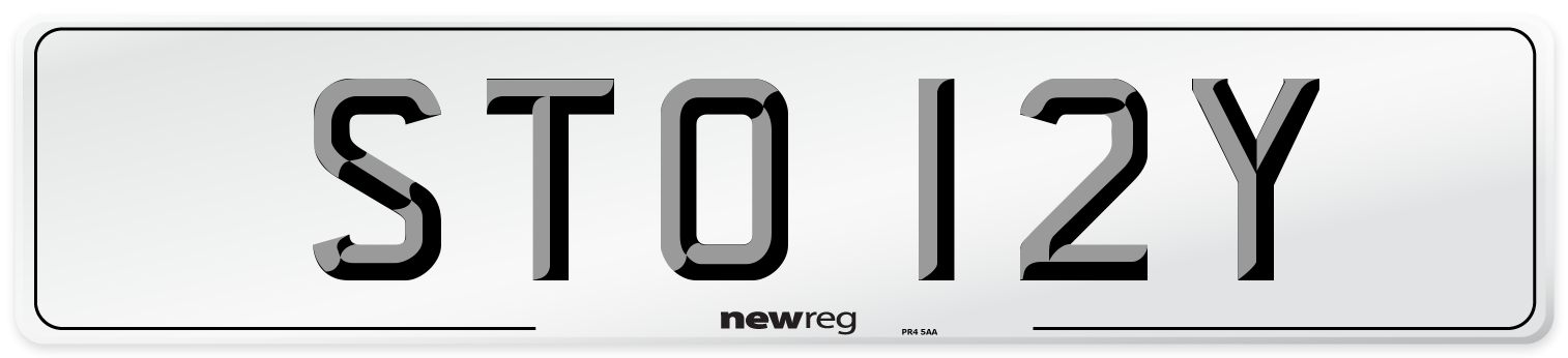 STO 12Y Number Plate from New Reg